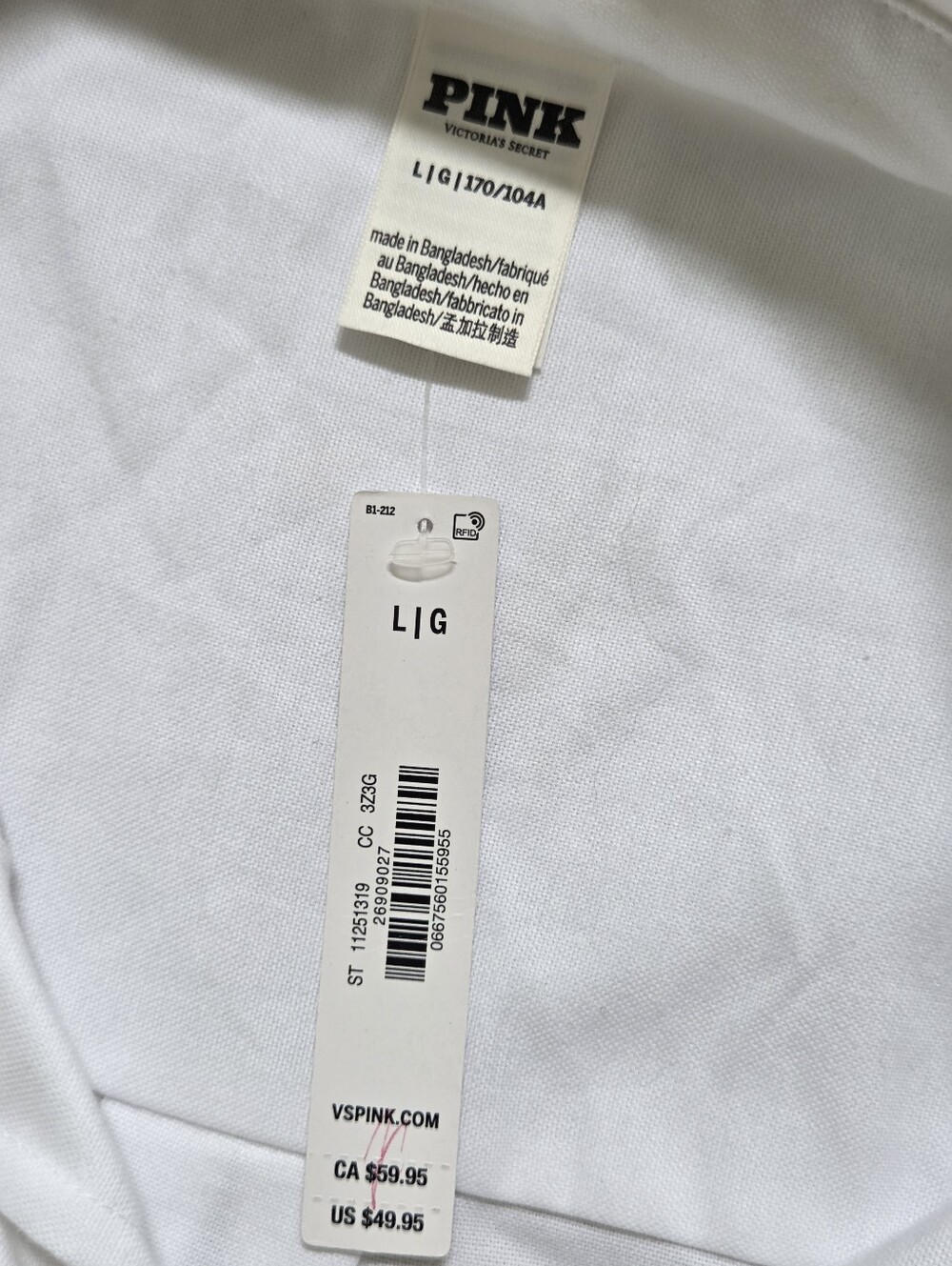 PINK Victoria's Secret White Women Casual Button-Down Shirt Size L - Picture 10 of 10